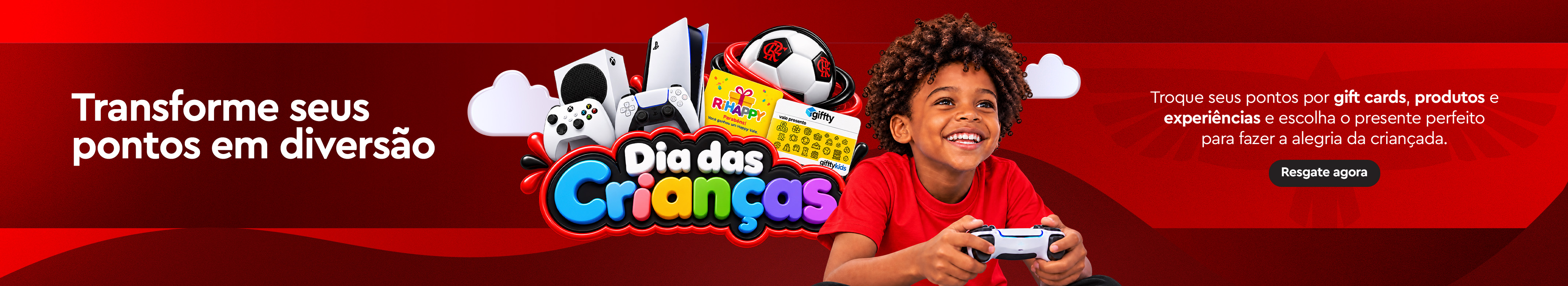  Dia das Crianças 2026 | Troque Pontos por Gift Cards e Games
