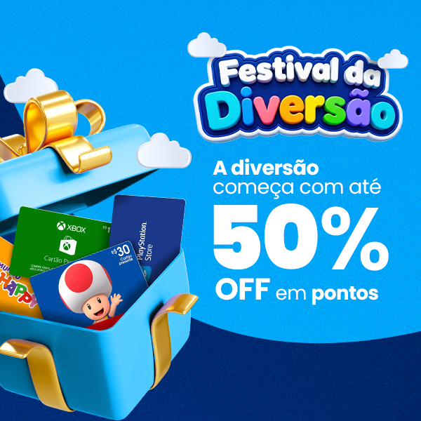 resgate vouchers de games, brinquedos e entretenimento com até 50% OFF em pontos. Use os cupons CURTAI50 e BRB30. Confira!