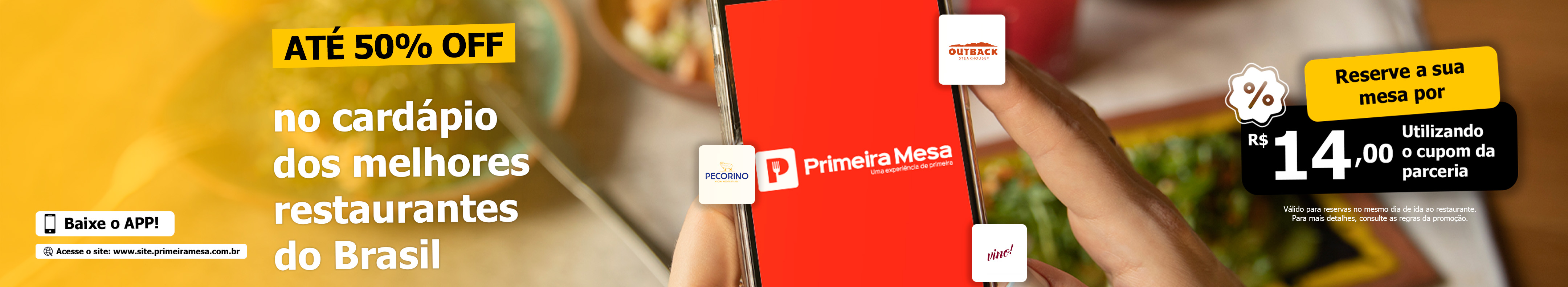 [DUX] Primeira Mesa: Aproveite 20% OFF em reservas.
