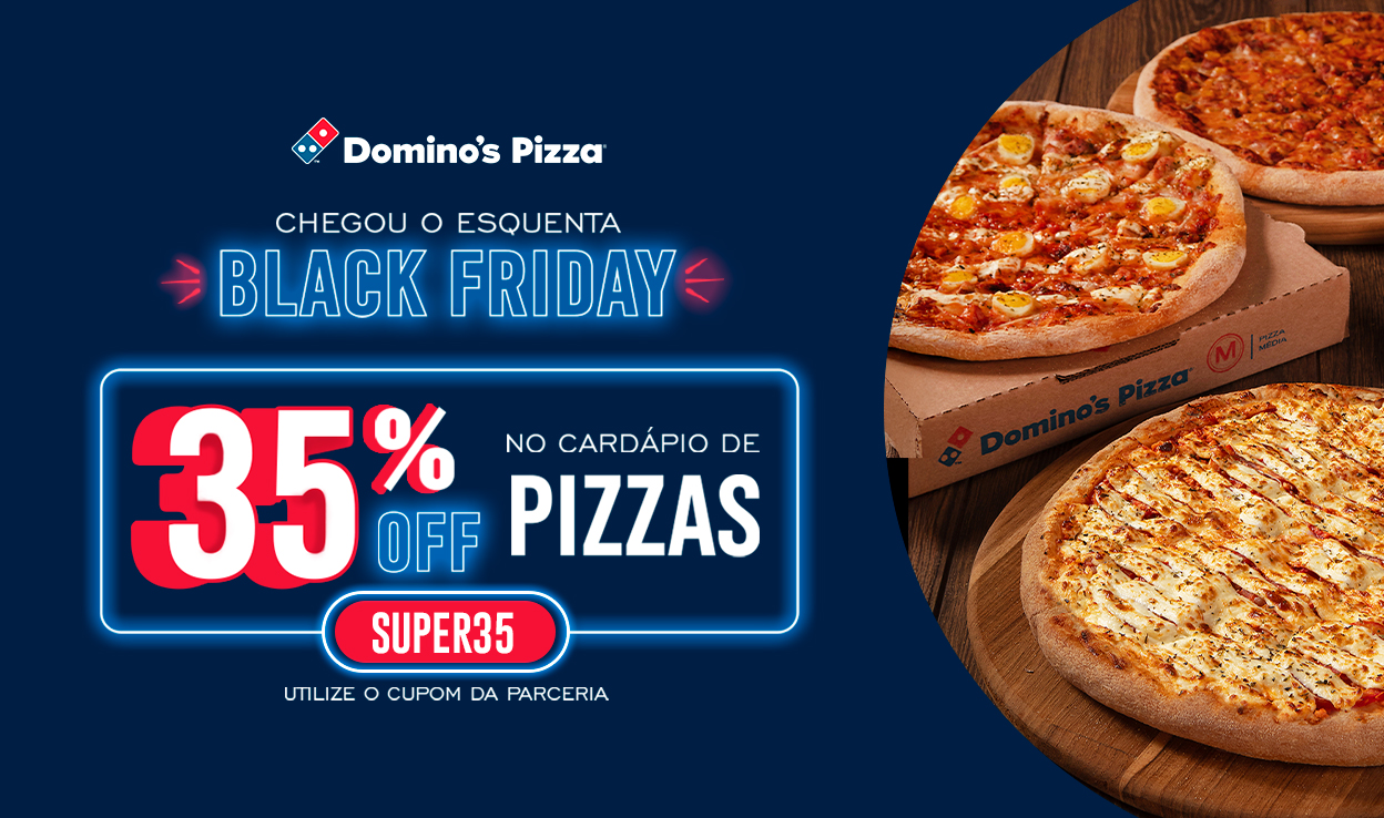Chegou o esquenta black friday, 35%OFF no cardápio de pizzas!