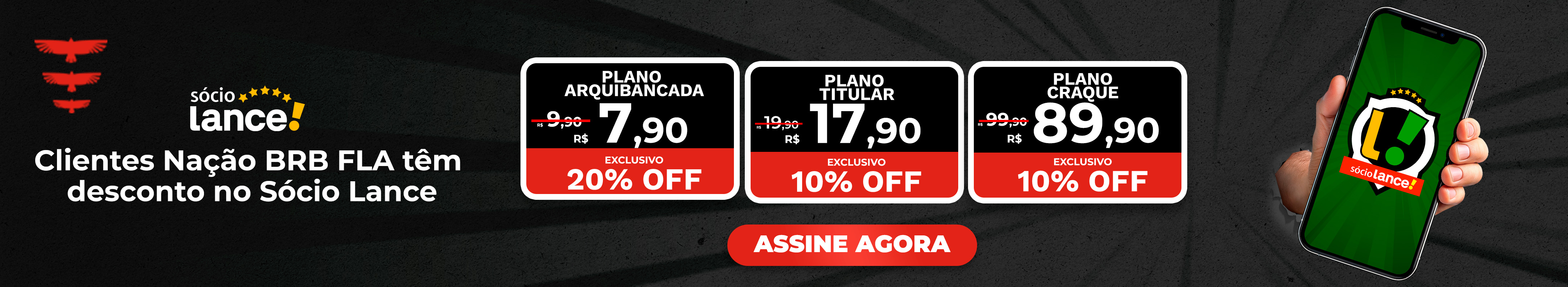Lance: Até 20% de desconto na assinatura dos clubes.