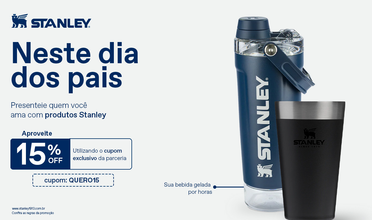 Stanley: 15% OFF de desconto no site.