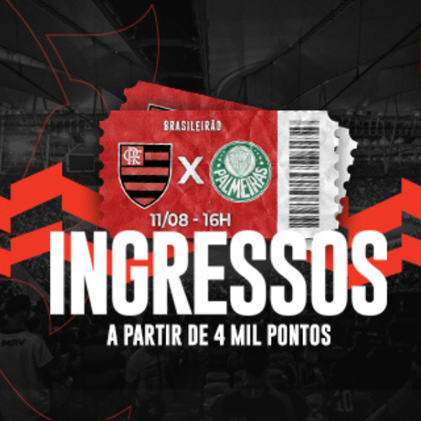 Par de Ingressos - Flamengo x Palmeiras  11/08/2024